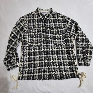 MNML Black and White Graphic Jacket Women NWT Size S Runs Big QVC